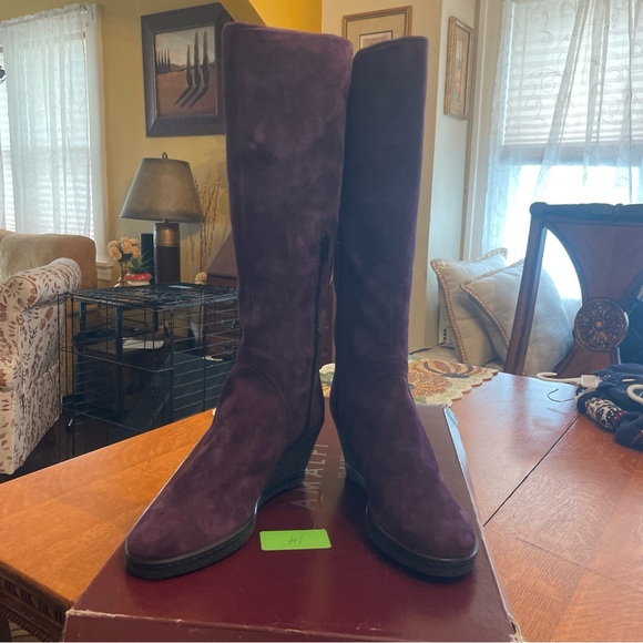 Amalfi Plum Heeled Boots - Picture 3 of 6